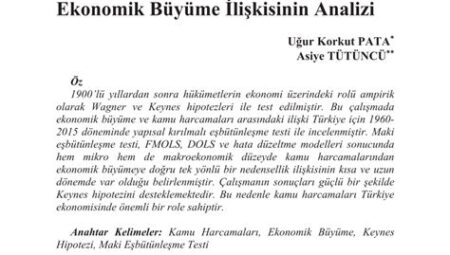 Türkiye’de Kamu Harcamaları ve Ekonomik Büyüme